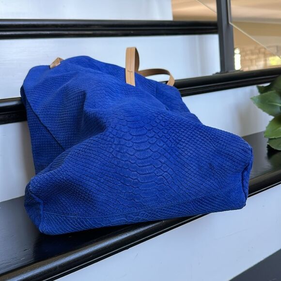 Kelsi Dagger Genuine Leather Royal Blue Tote Bag shoulder purse soft luxurious - Picture 7 of 10